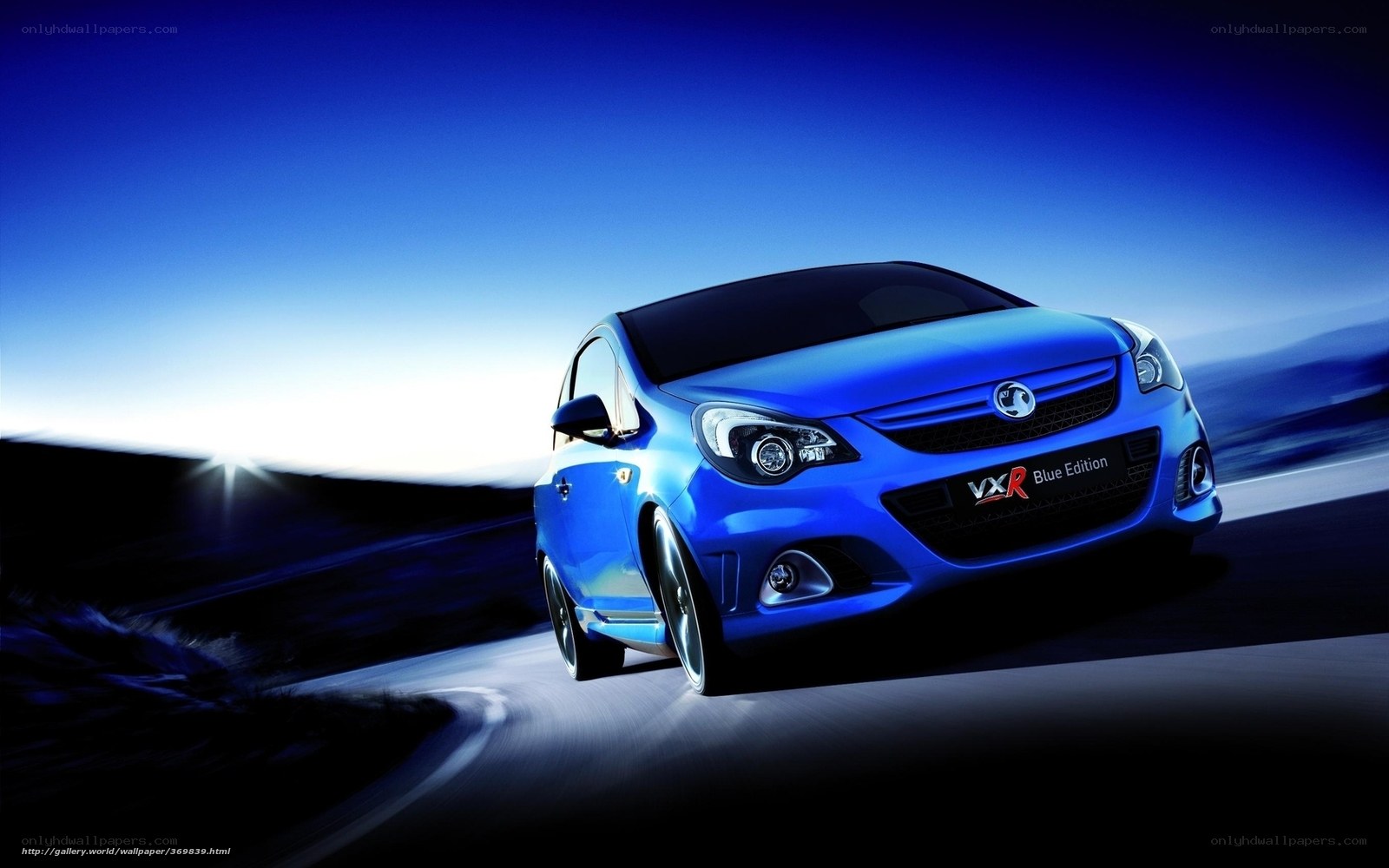 Blue VXR car on road