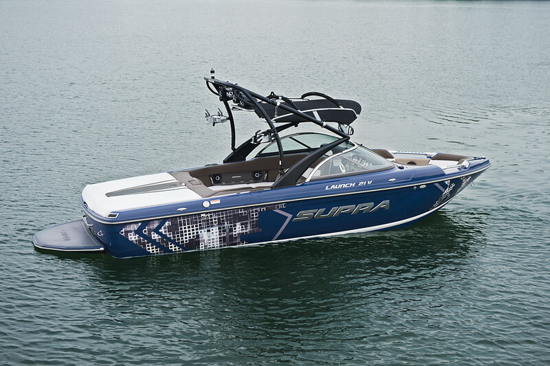 Blue Wakeboard Boat