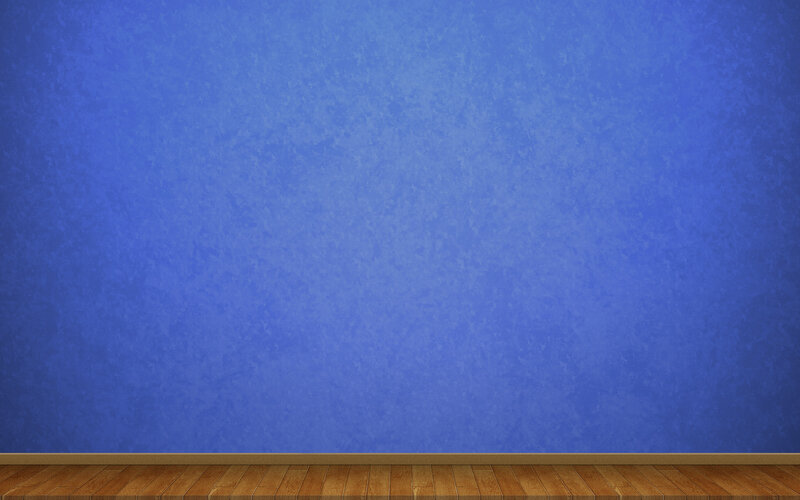 Blue Wall and Wooden Floor — Neutral, Photograph