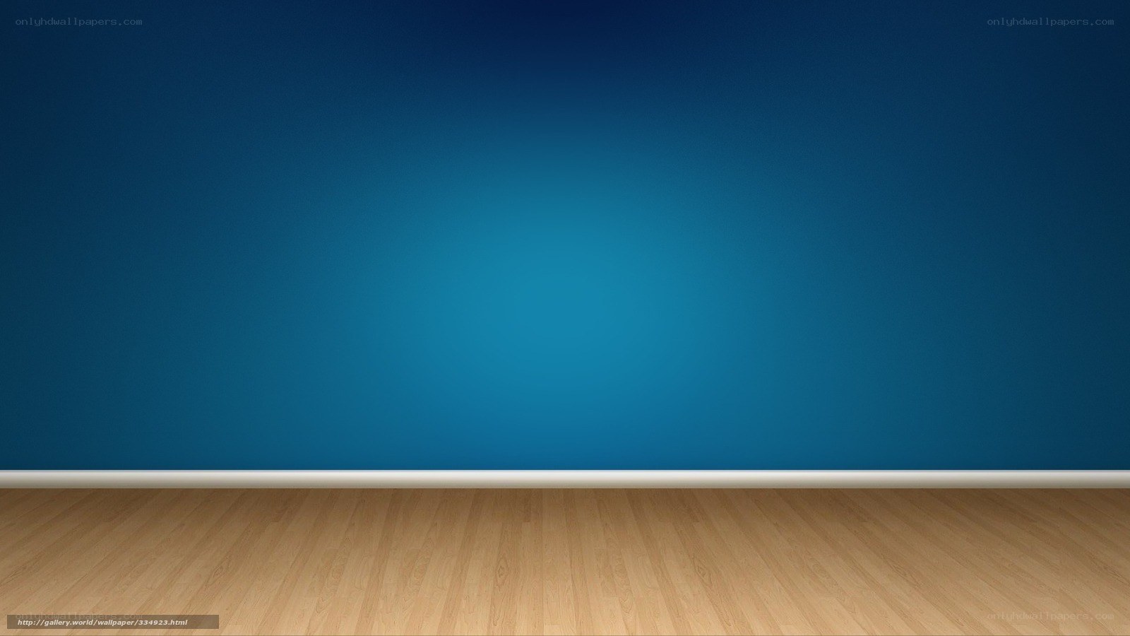 blue wall and wooden floor
