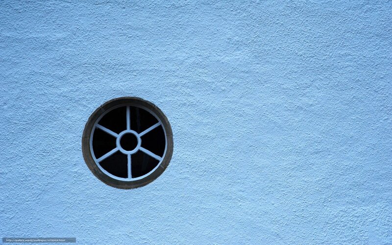 Blue wall with circular window