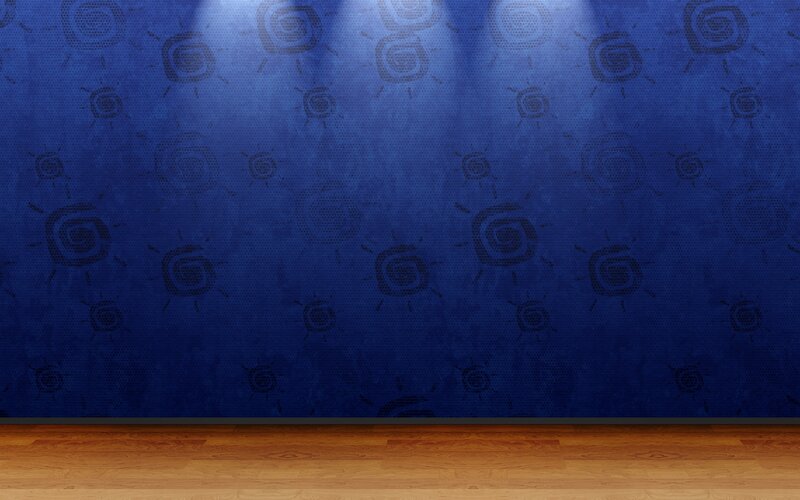 Blue Wall with Spiral Patterns