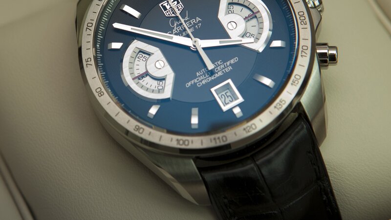 blue watch face close-up