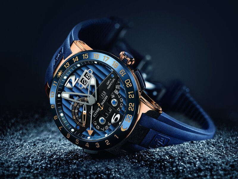 Blue Watch on Surface — Dark