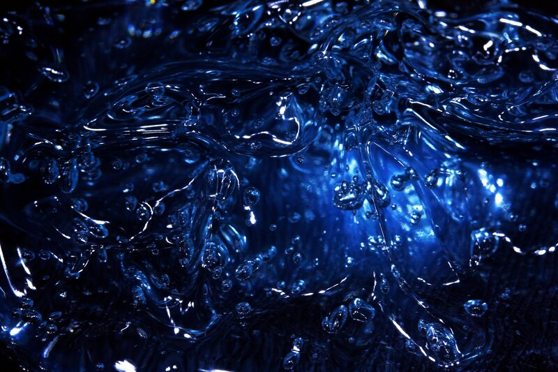 Blue Water Bubbles — Dramatic