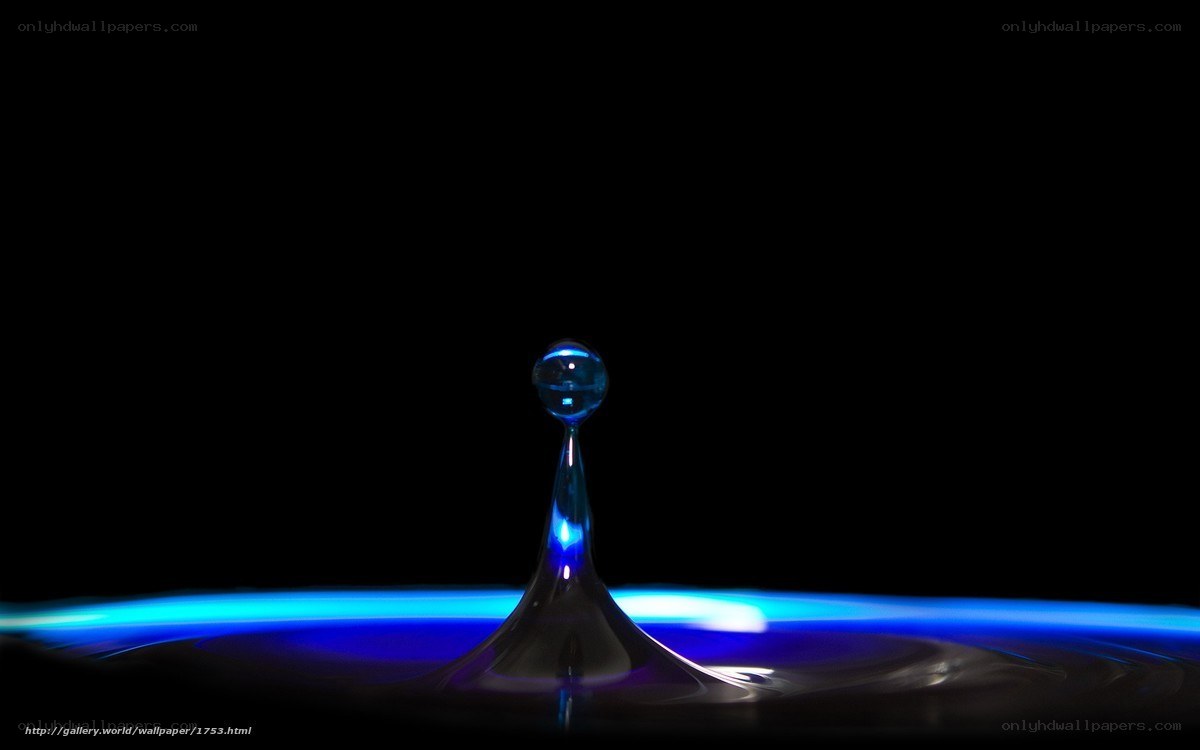 Blue water drop splash