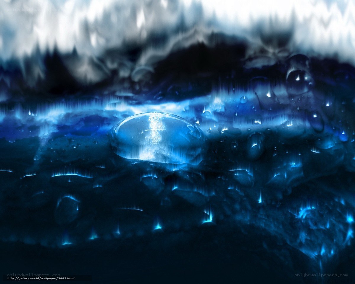 Blue water droplet abstract