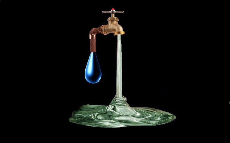 Blue Water Droplet — Black