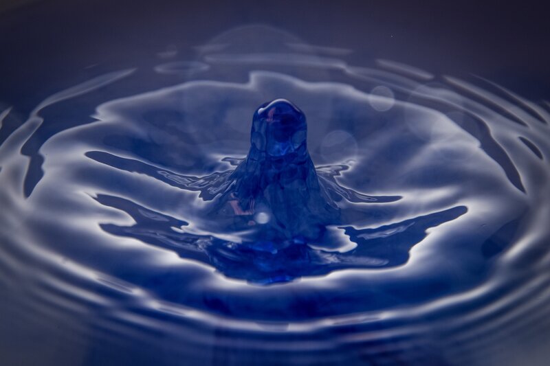 Blue Water Droplet — Calm, Photograph