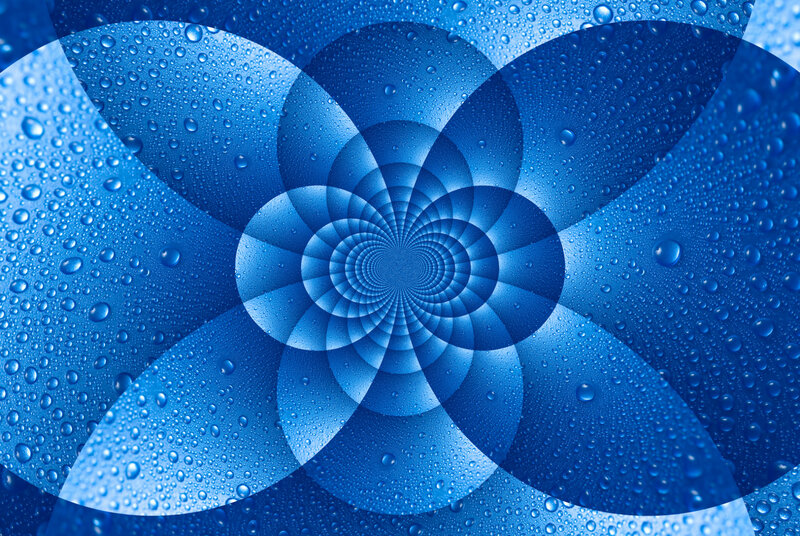 Blue Water Droplet Spiral