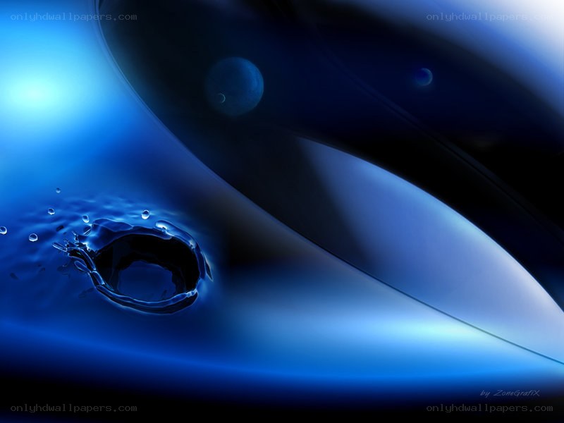 Blue water droplet splash
