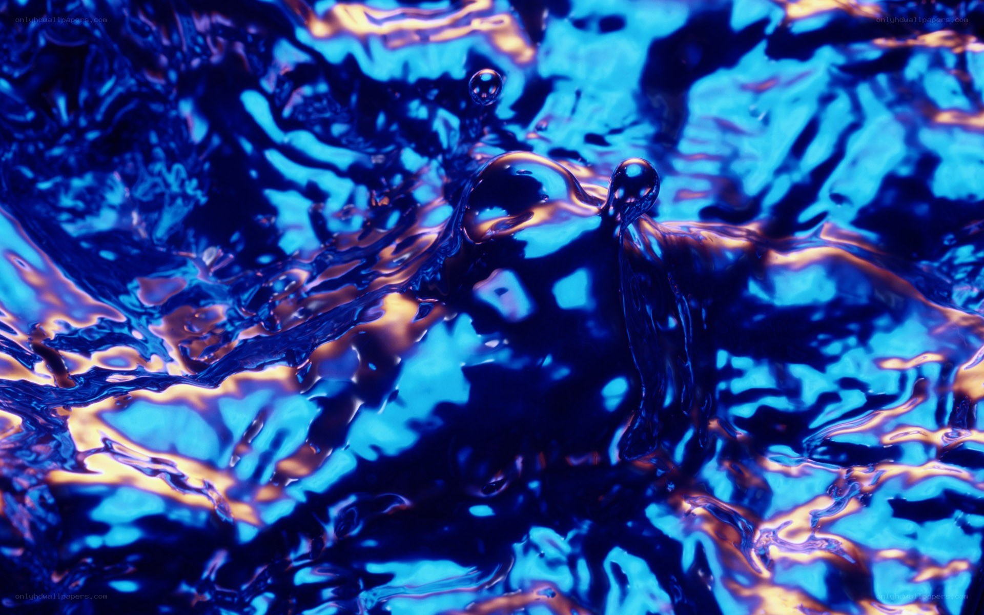 Blue water droplet splash
