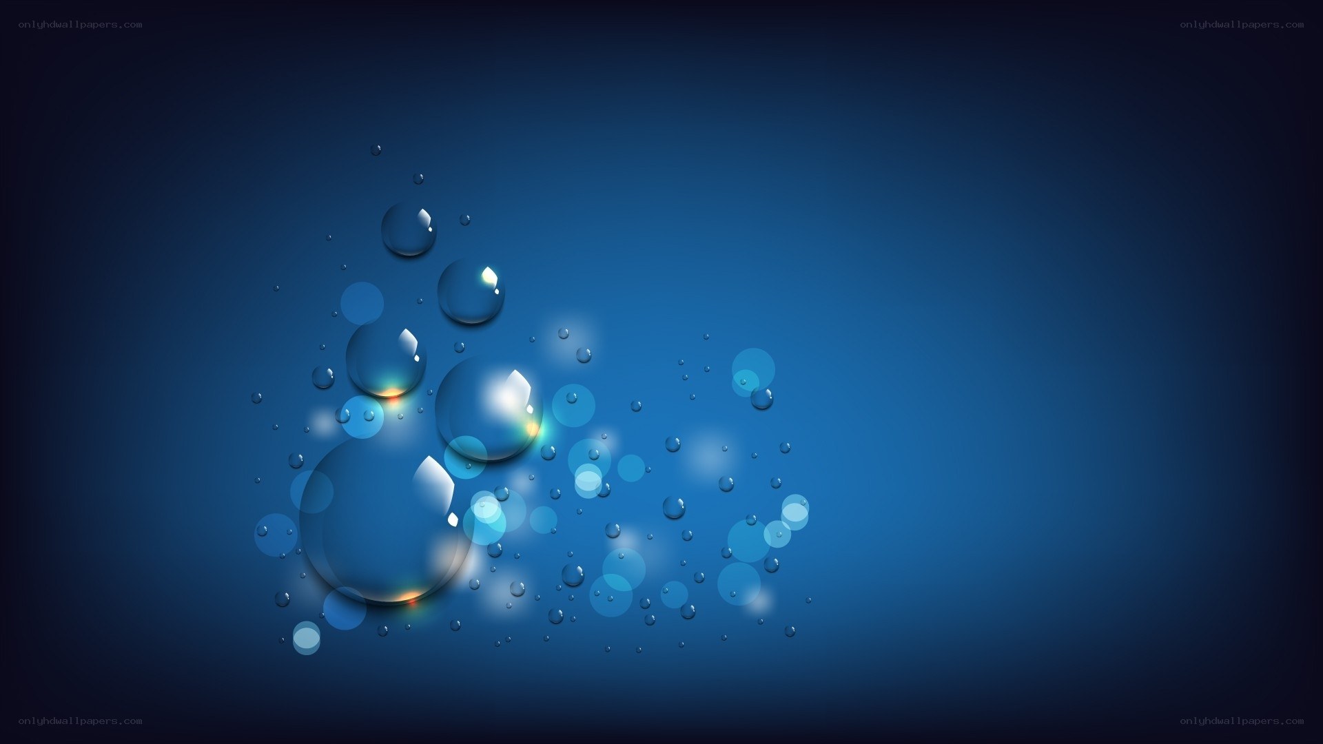 blue water droplets abstract