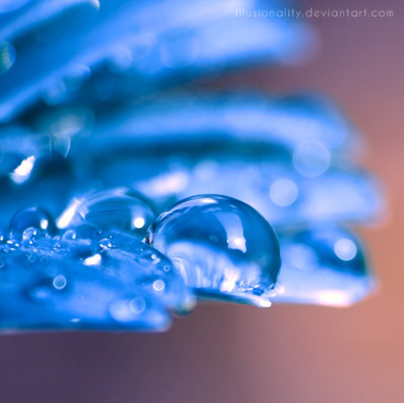 Blue Water Droplets — Calm
