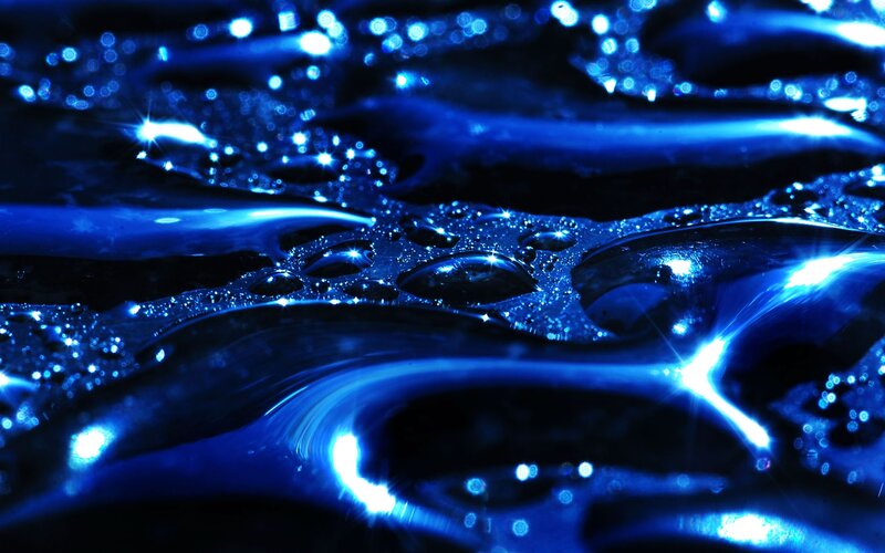 Blue Water Droplets — Dramatic