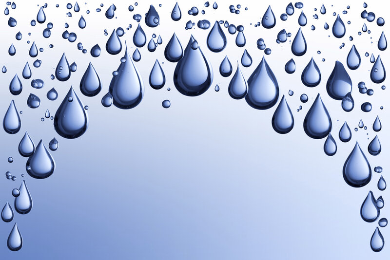 blue water droplets on glass