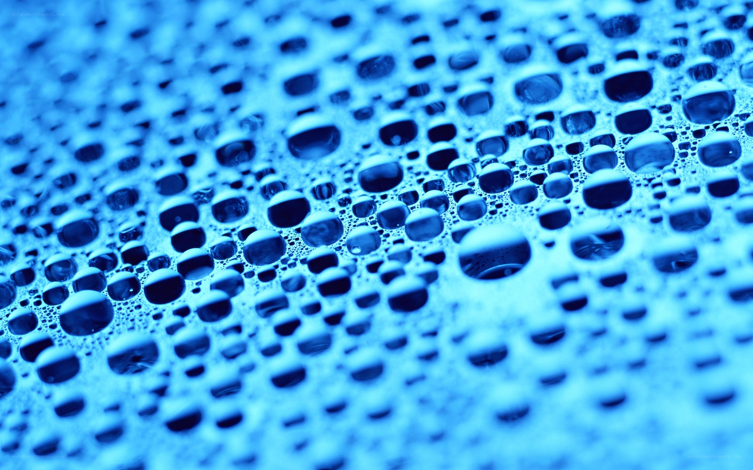 blue water droplets on surface