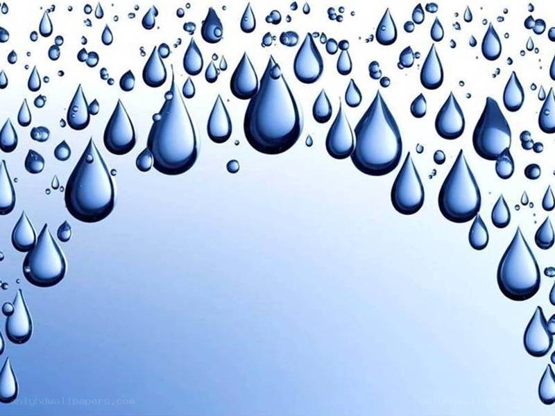 blue water droplets on white