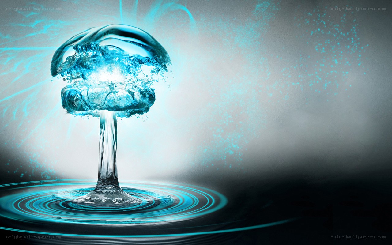 Blue water explosion
