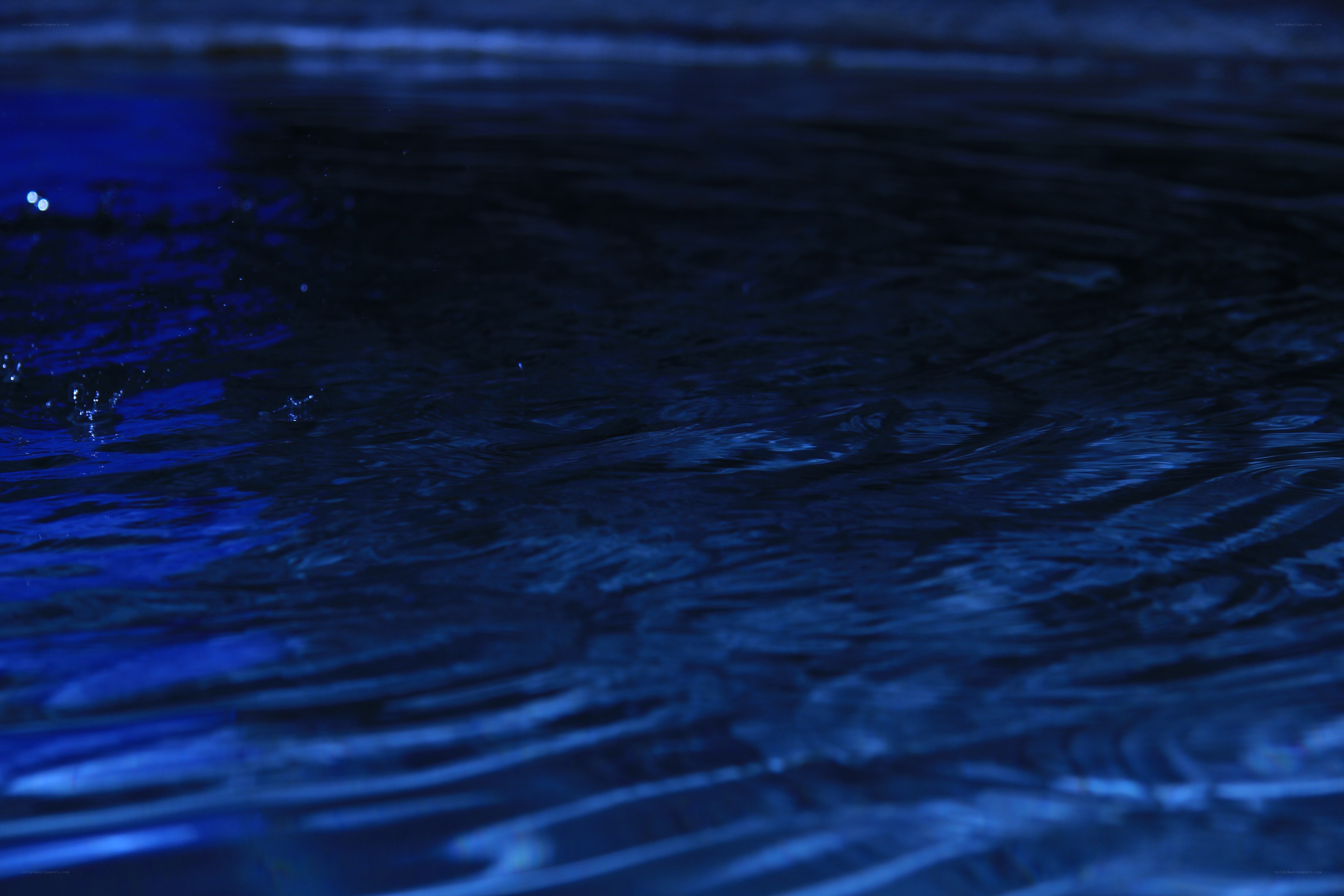 blue water ripples at night