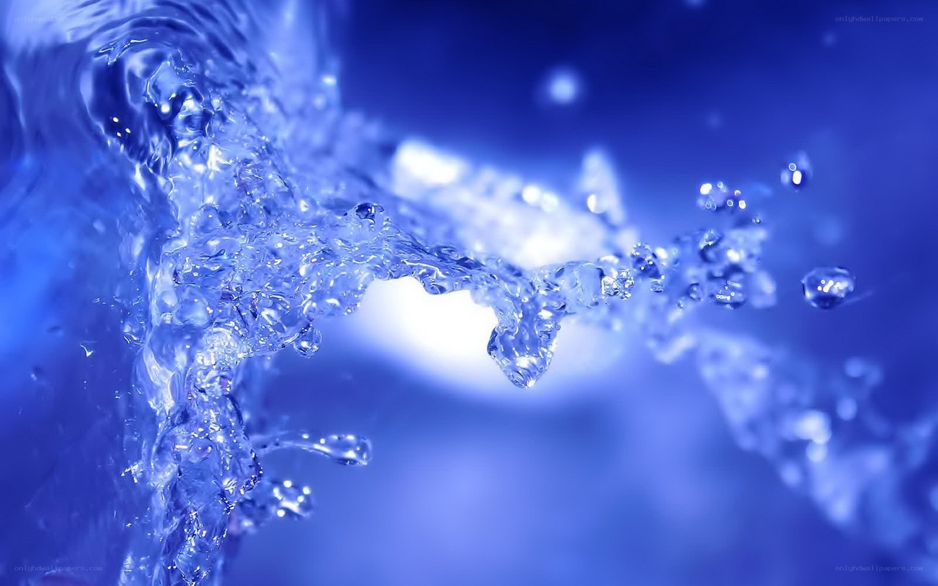 Blue water splash