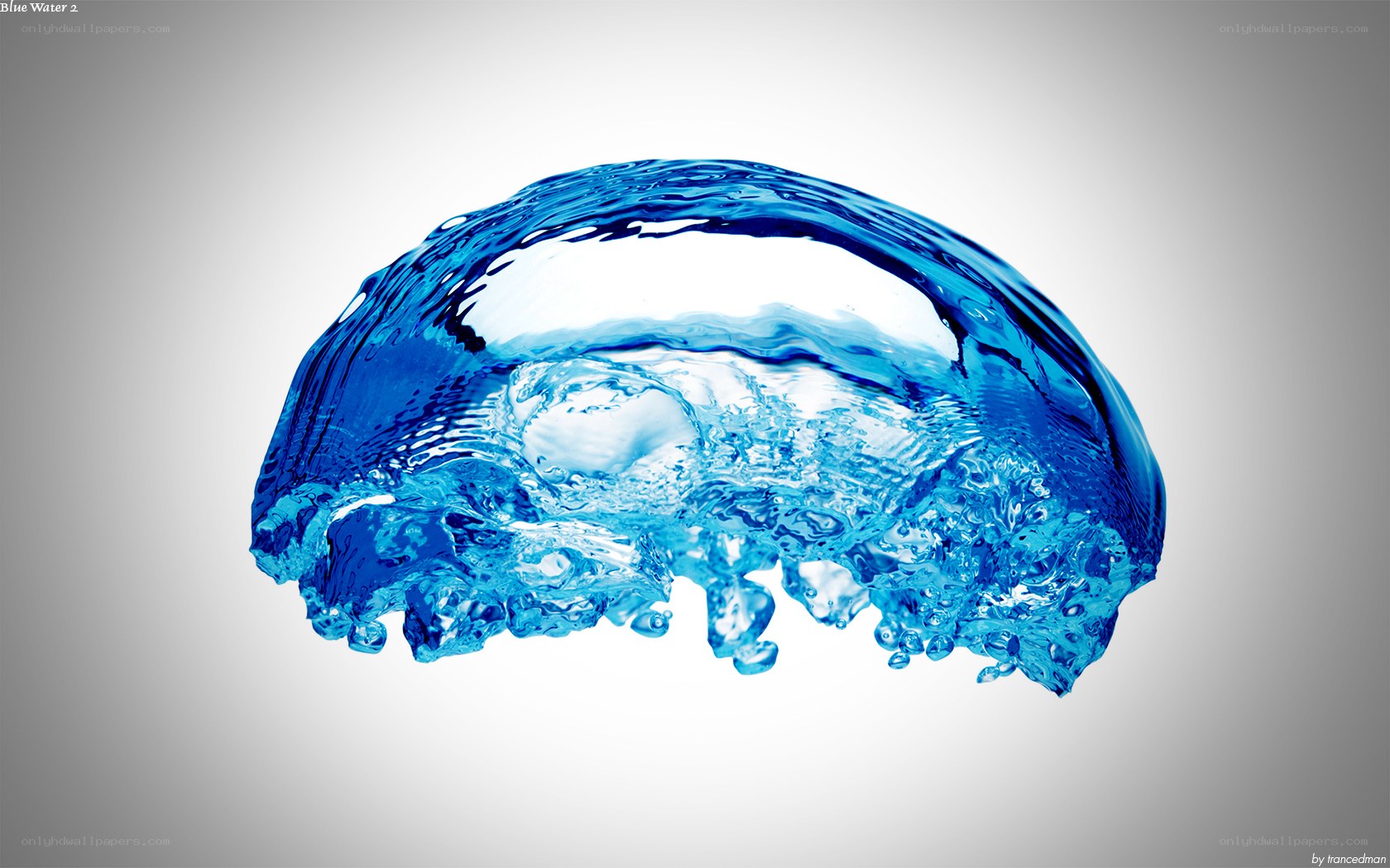 Blue water splash