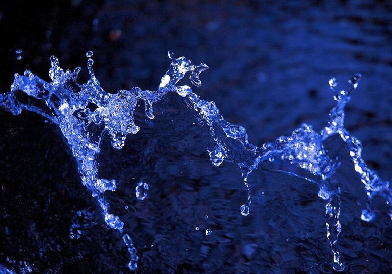 Blue Water Splash — Dramatic