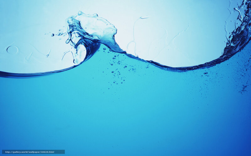 Blue Water Splash — Dynamic, Photograph, Bubbles