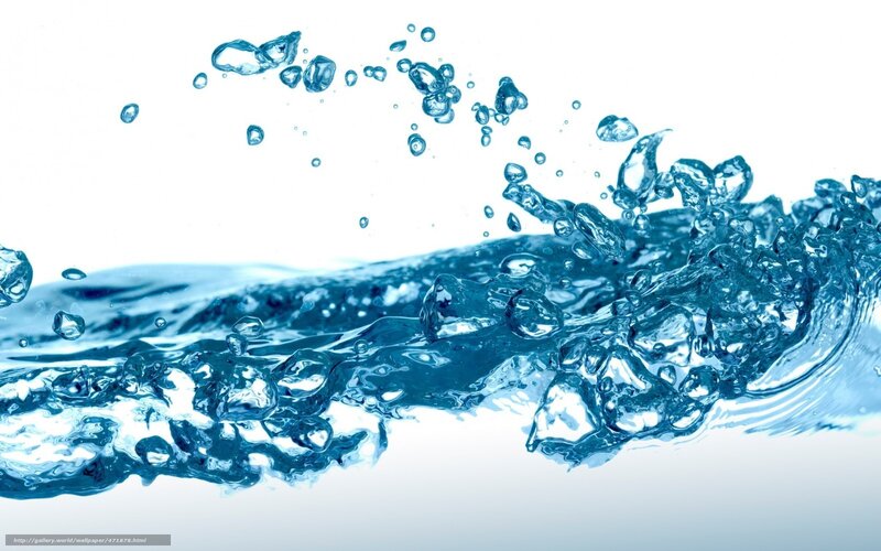 Blue Water Splash — Dynamic, Photograph, Bubbles, Wave