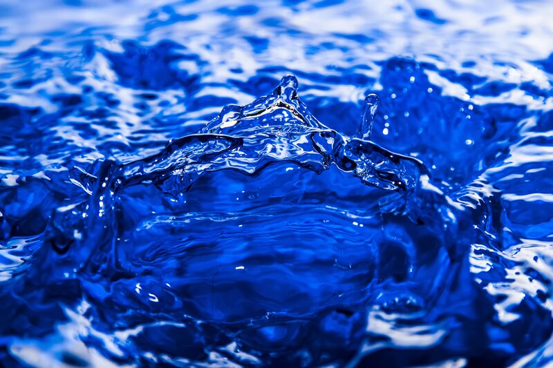 Blue Water Splash — Dynamic, Photograph, Ripples