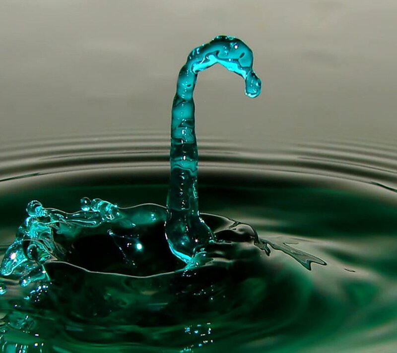 Blue Water Splash — Green