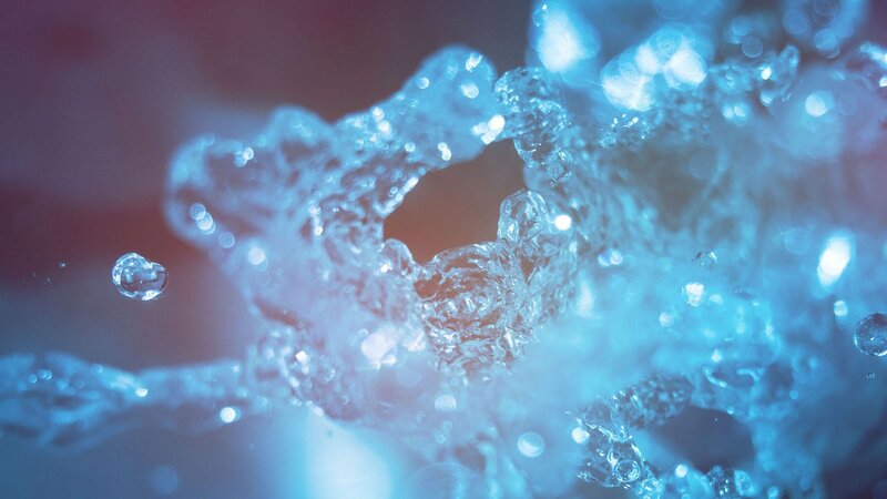 blue water splash in motion