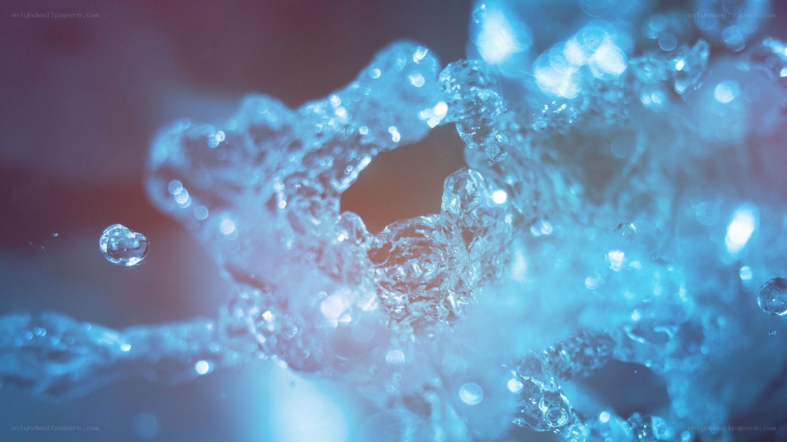 blue water splash in motion