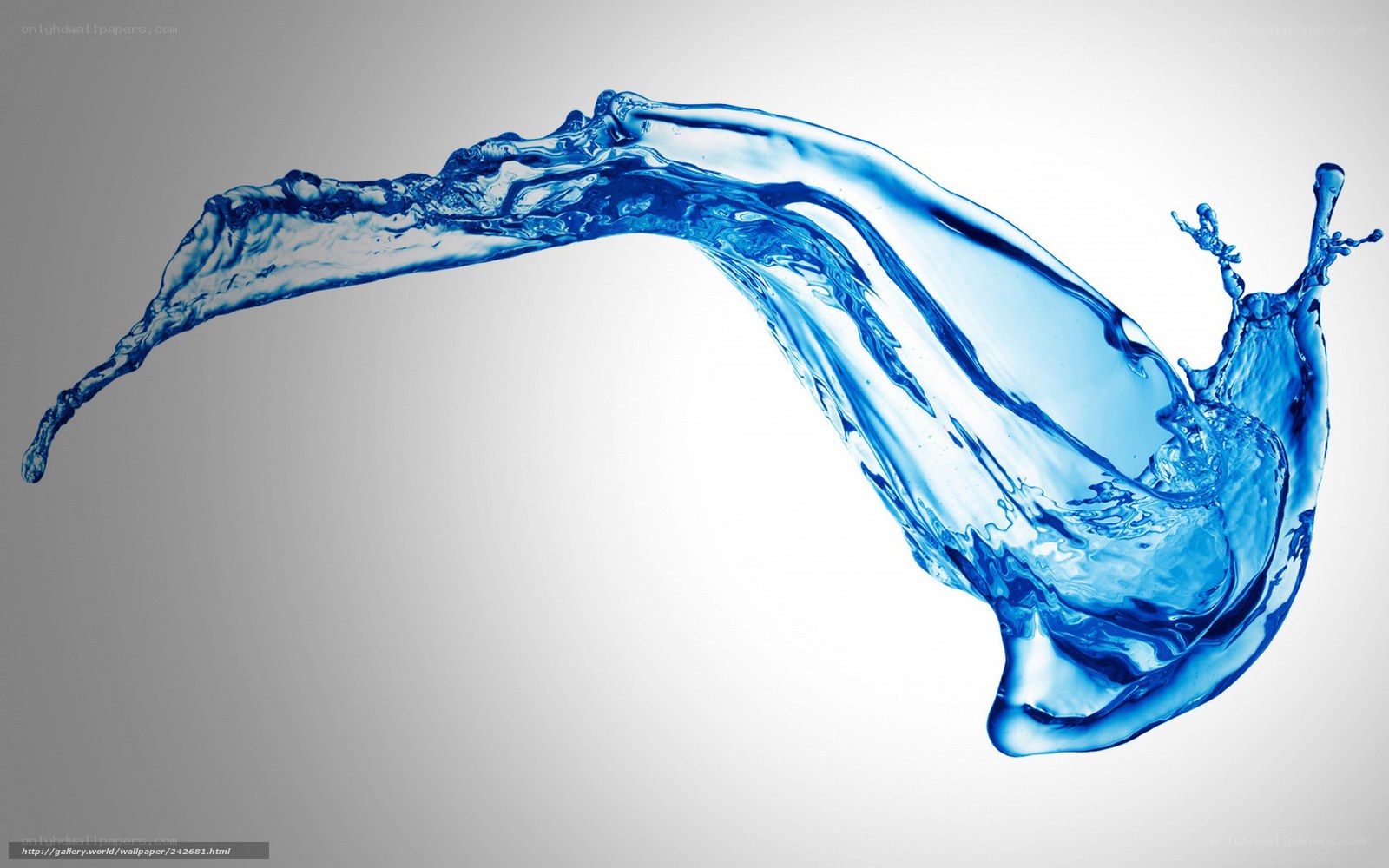 blue water splash in motion