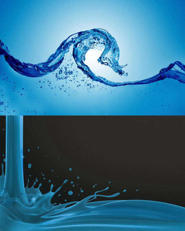 Blue water splash motion