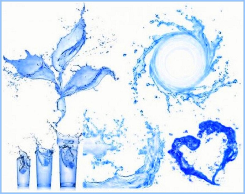 Blue Water Splashes