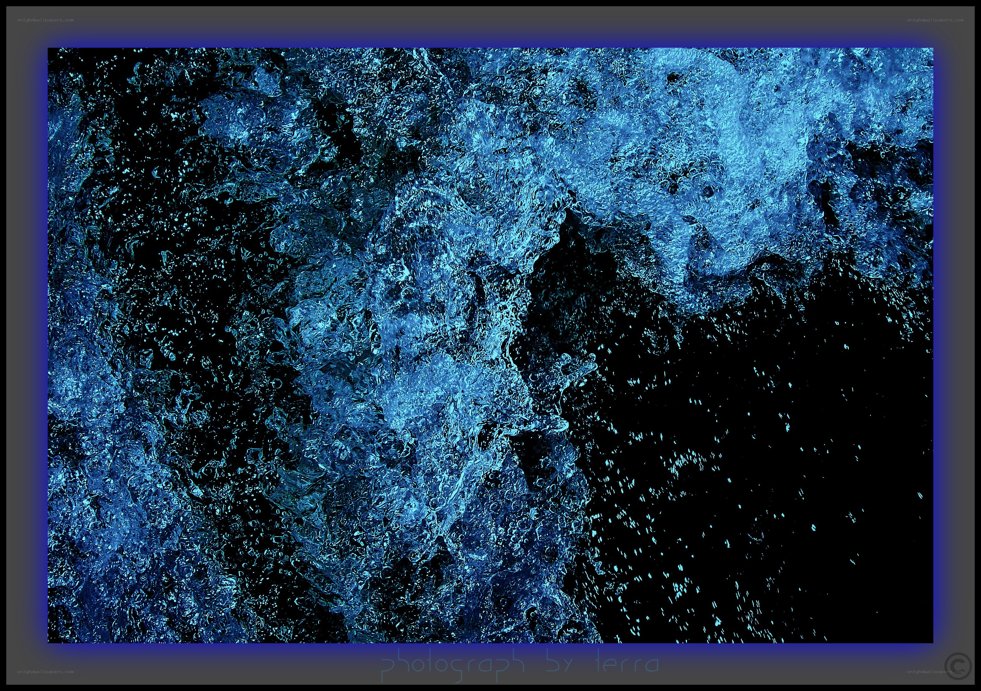blue water splashing abstract