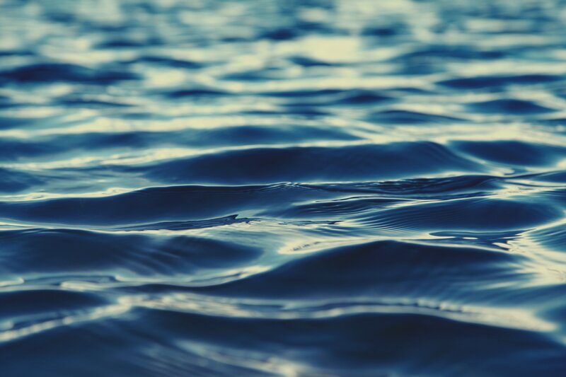 Blue Water Surface — Calm, Photograph, Ripples