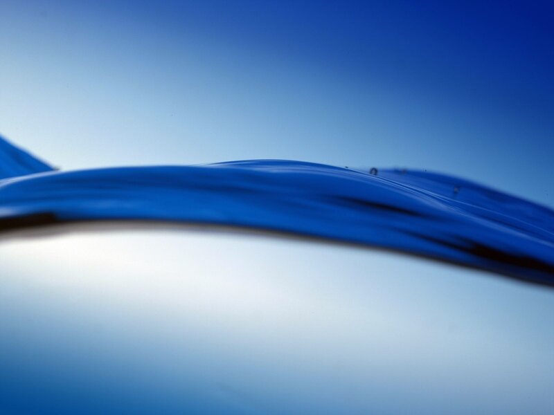 Blue water surface close-up