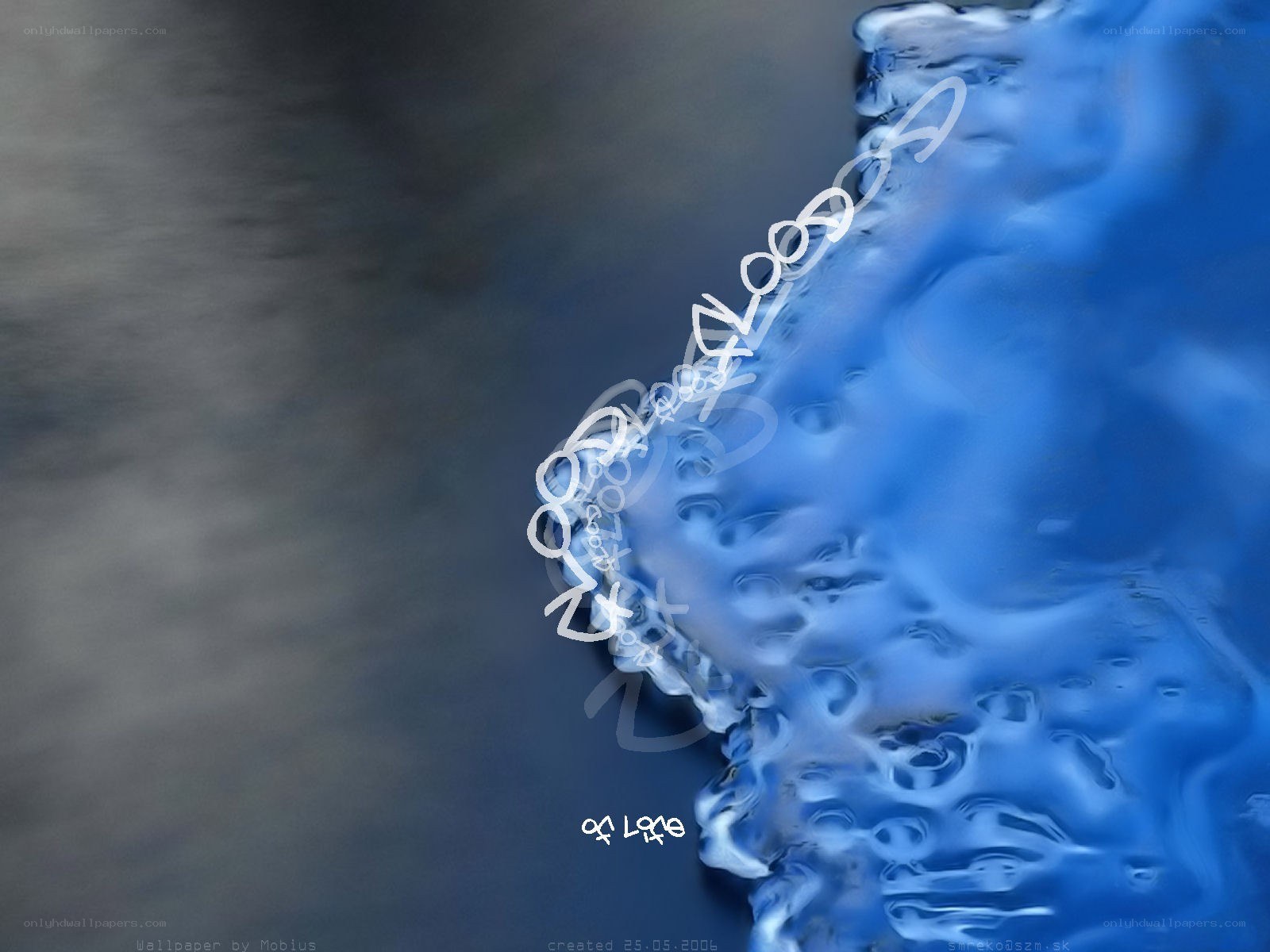 Blue water wave abstract