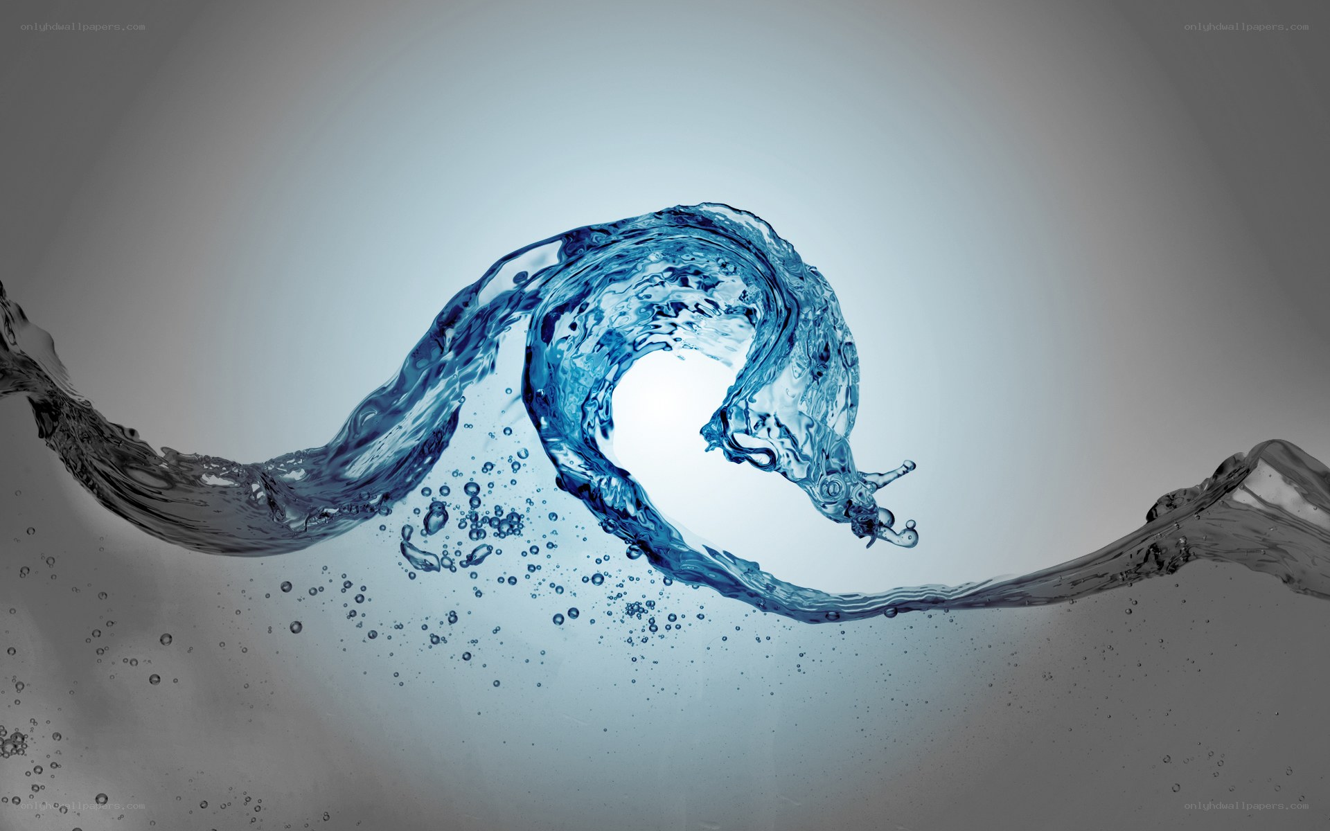 Blue water wave in motion