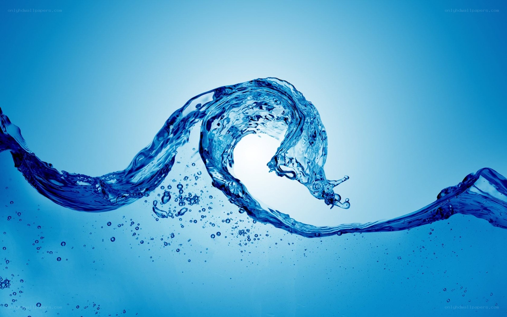 Blue water wave in motion