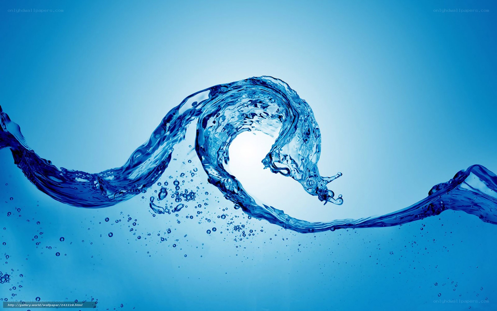 Blue water wave splash
