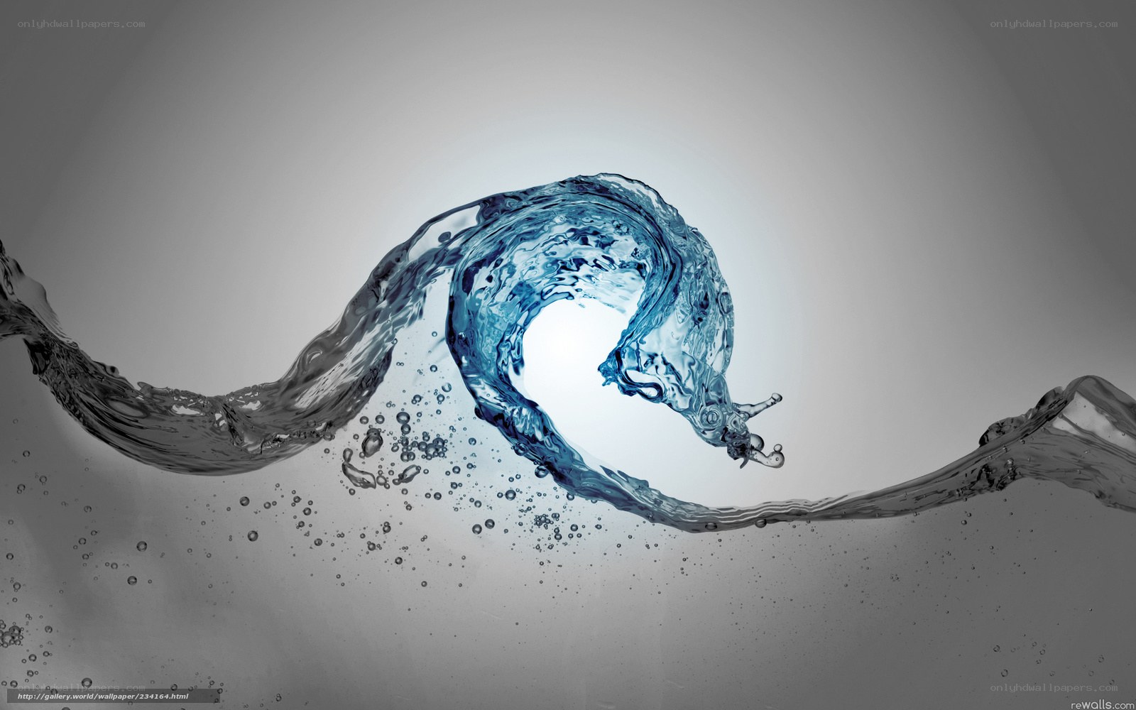 Blue water wave swirl