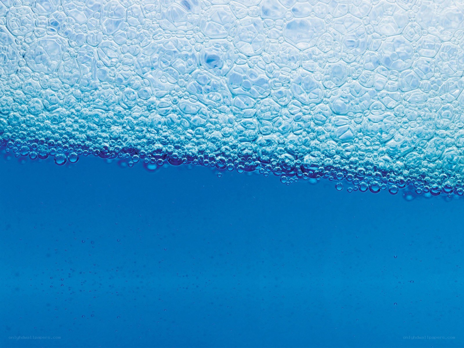 blue water with bubbles