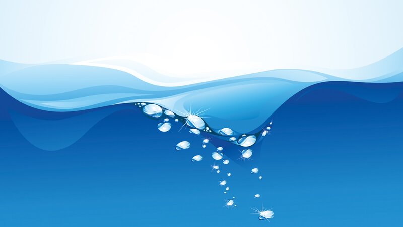 blue water with bubbles