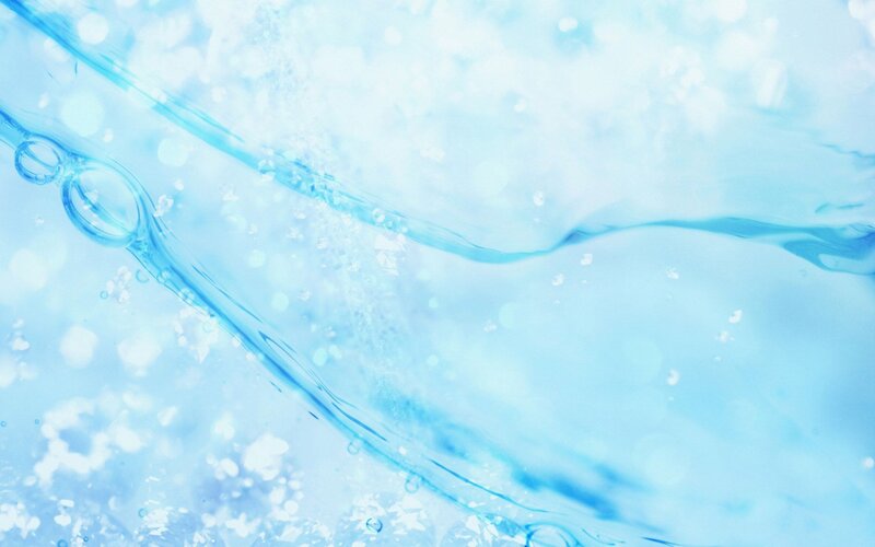 blue water with bubbles