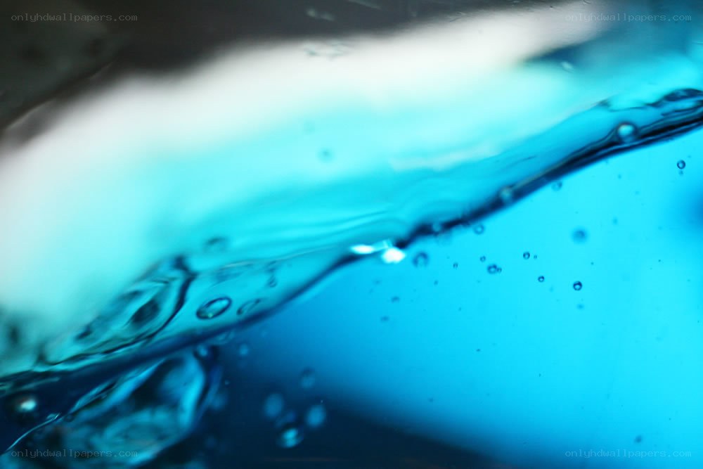 blue water with bubbles