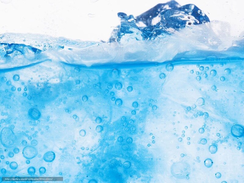 blue water with ice bubbles