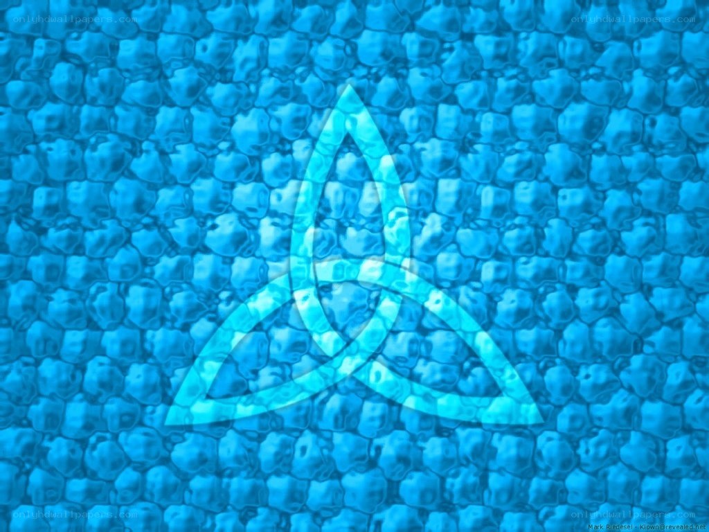 Blue water with trinity symbol